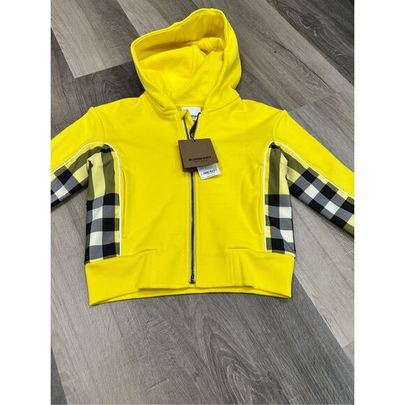 BURBERRY KIDS BOY'S GRAHAM ZIP-UP SWEATSHIRT IN ACID YELLOW Size 4Y $380 - Picture 3 of 6